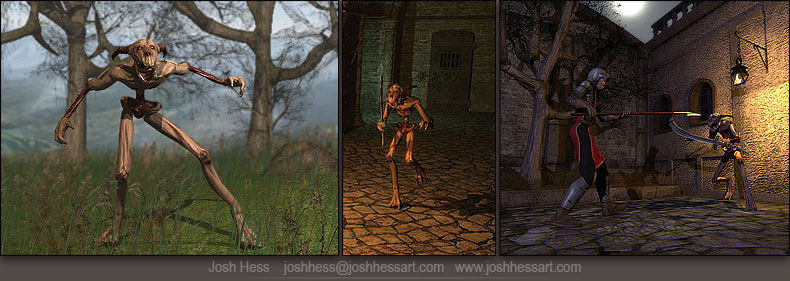 Monster, Trees, depth blur