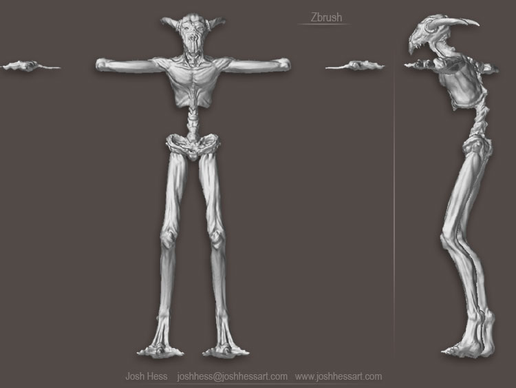 Monster, Front Closeup, Zbrush